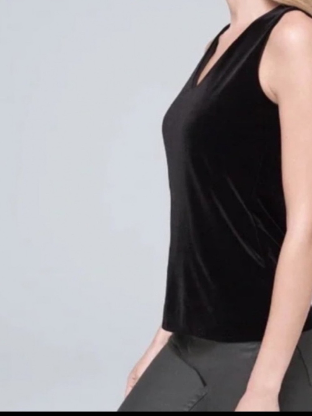 White House Black Market Velvet V-Neck Top - Picture 2 of 7